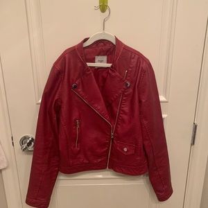 Mayoral red leather jacket